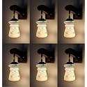 Arus Wooden and Glass Circular Black Line Pattern Modern Downlight Wall Lamp for Home (Blue-White ; Pack of 6)
