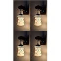 Arus Wooden and Glass Circular Black Line Pattern Modern Downlight Wall Lamp for Home (Blue-White ; Pack of 4)