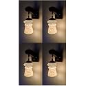 Arus Wooden and Glass Circular White Line Pattern Modern Downlight Wall Lamp for Home (White ; Pack of 4)