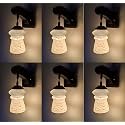 Arus Wooden and Glass Circular White Line Pattern Modern Downlight Wall Lamp for Home (White ; Pack of 6)