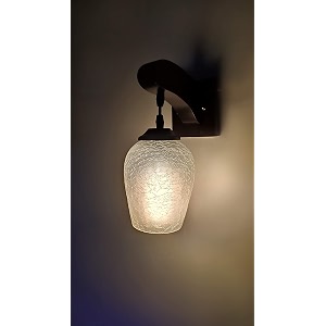 arus wooden and glass crack design transculent shade downlight fancy wall lamp for home transculent  pack of 1