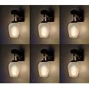 Arus Wooden and Glass Crack Design Transculent Shade Downlight Fancy Wall Lamp for Home (Transculent ; Pack of 6)