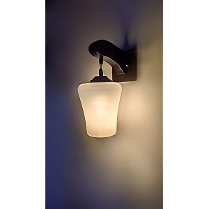 arus wooden and glass exquisite design modern white shade downlight fancy wall lamp for home white  pack of 1