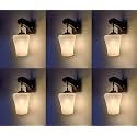 Arus Wooden and Glass Exquisite Design Modern White Shade Downlight Fancy Wall Lamp for Home (White ; Pack of 6)