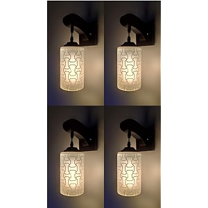 arus wooden and glass fancy modern white shade downlight fancy wall lamp for home white  pack of 4