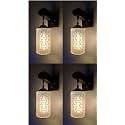 Arus Wooden and Glass Fancy Modern White Shade Downlight Fancy Wall Lamp for Home (White ; Pack of 4)