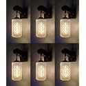 Arus Wooden and Glass Fancy Modern White Shade Downlight Fancy Wall Lamp for Home (White ; Pack of 6)