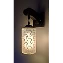 Arus Wooden and Glass Fancy Modern White Shade Downlight Fancy Wall Lamp for Home (White ; Pack of 1)