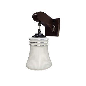 arus wooden and glass fancy white shade downlight wall light for home white  pack of 2