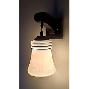 arus wooden and glass fancy white shade downlight wall light for home white  pack of 1