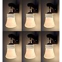 Arus Wooden and Glass Fancy White Shade Downlight Wall Light for Home (White ; Pack of 6)