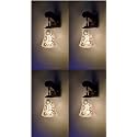 Arus Wooden and Glass Flower Design Work Transparent Shade Downlight Wall Light for Home (Transculent ; Pack of 4)