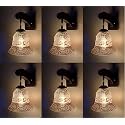 Arus Wooden and Glass Flower Design Work Transparent Shade Downlight Wall Light for Home (Transculent ; Pack of 6)
