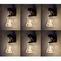Arus Wooden and Glass Flower Design Work Transparent Shade Downlight Wall Light for Home (Transculent ; Pack of 6)