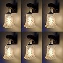 Arus Wooden and Glass Flower Design Work Transparent Shade Downlight Wall Light for Home (Transculent ; Pack of 6)