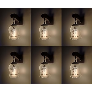 arus wooden and glass flower leaf design work transparent shade downlight wall lamp for home transculent  pack of 6