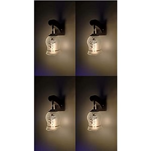 arus wooden and glass flower leaf design work transparent shade downlight wall lamp for home transculent  pack of 4