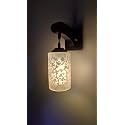 Arus Wooden and Glass Flower Leaf Design White Shade Downlight Fancy Wall Lamp for Home (White ; Pack of 1)