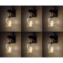 Arus Wooden and Glass Flower Leaf Design Work Transparent Shade Downlight Wall Lamp for Home (Transculent ; Pack of 6)