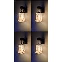 Arus Wooden and Glass Flower Leaf Design Work White Shade Downlight Wall Light for Home (White ; Pack of 4)