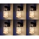 Arus Wooden and Glass Flower Leaf Design Work White Shade Downlight Wall Light for Home (White ; Pack of 6)
