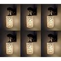 Arus Wooden and Glass Flower Leaf Design White Shade Downlight Fancy Wall Lamp for Home (White ; Pack of 6)