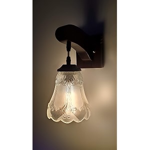 arus wooden and glass flower shape transparent shade downlight fancy wall lamp for home transparent  pack of 1