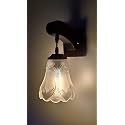 Arus Wooden and Glass Flower Shape Transparent Shade Downlight Fancy Wall Lamp for Home (Transparent ; Pack of 1)