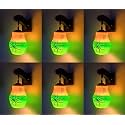 Arus Wooden and Glass Glitter Worked Exquisite Green and Yellow Shade Downlight Fancy Wall Lamp for Home (Green-Yellow ; Pack of 6)