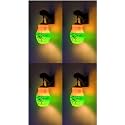 Arus Wooden and Glass Glitter Worked Exquisite Green and Yellow Shade Downlight Fancy Wall Lamp for Home (Green-Yellow ; Pack of 4)
