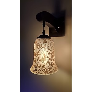 arus wooden and glass leaf design transparent shade downlight fancy wall lamp for home transparent  pack of 1
