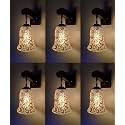 Arus Wooden and Glass Leaf Design Transparent Shade Downlight Fancy Wall Lamp for Home (Transparent ; Pack of 6)