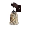 Arus Wooden and Glass Leaf Design Transparent Shade Downlight Fancy Wall Lamp for Home (Transparent ; Pack of 2)