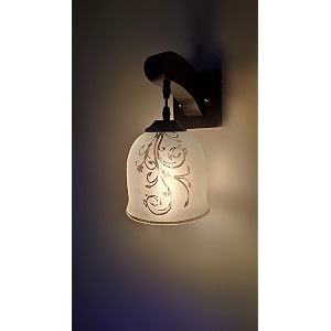 arus wooden and glass leaf string design work transparent shade downlight wall light for home transculent  pack of 1