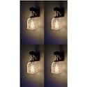 Arus Wooden and Glass Leaf String Design Work Transparent Shade Downlight Wall Light for Home (Transculent ; Pack of 4)