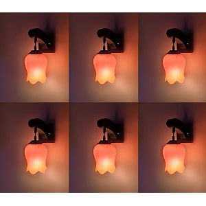 arus wooden and glass modern fancy exquisite design downlight wall lamp for home orange  pack of 6