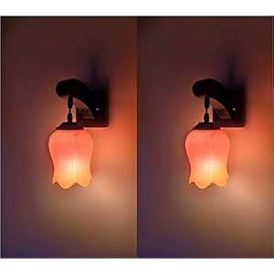 arus wooden and glass modern fancy exquisite design downlight wall lamp for home orange  pack of 2