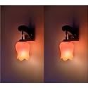 Arus Wooden and Glass Modern Fancy Exquisite Design Downlight Wall Lamp for Home (Orange ; Pack of 2)