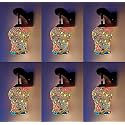 Arus Wooden and Glass Multi Flower Design White Multi Shade Downlight Fancy Wall Light for Home (Multi ; Pack of 6)