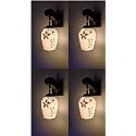 Arus Wooden and Glass Multicolor Flower Leaf Design White Shade Downlight Fancy Wall Lamp for Home (Multi ; Pack of 4)