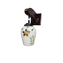 Arus Wooden and Glass Multicolor Flower Leaf Design White Shade Downlight Fancy Wall Lamp for Home (Multi ; Pack of 2)