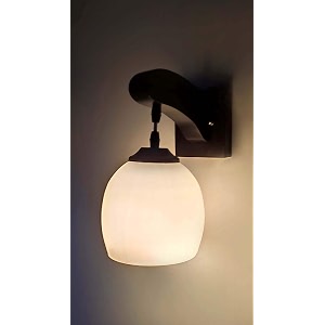 arus wooden and glass white ball shaped modern downlight fancy wall light for home white  pack of 1