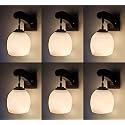 Arus Wooden and Glass White Ball Shaped Modern Downlight Fancy Wall Light for Home (White ; Pack of 6)