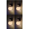 Arus Wooden and Glass White Ball Shaped Pink Shade Downlight Fancy Wall Light for Home (White-Pink ; Pack of 4)