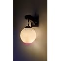 Arus Wooden and Glass White Ball Shaped Pink Shade Downlight Fancy Wall Light for Home (White-Pink ; Pack of 1)