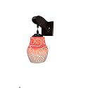 Arus Wooden and Glass White Circular Line Pattern Orange Shade Downlight Fancy Wall Lamp for Home (White-Orange ; Pack of 2)