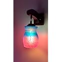 Arus Wooden and Glass White Circular Line Pattern Pink Blue Shade Downlight Fancy Wall Light for Home (Pink-Blue ; Pack of 1)