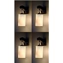 Arus Wooden and Glass White Cuboidal Shape Downlight Fancy Wall Lamp for Home (White ; Pack of 4)