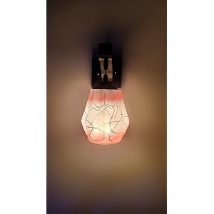 arus wooden and glass white curved line pattern orange shade downlight fancy wall lamplight for home white-orange  pack of 2