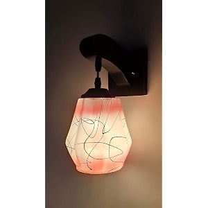 arus wooden and glass white curved line pattern orange shade downlight fancy wall lamplight for home white-orange  pack of 1